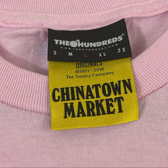 The Hundreds x Chinatown Market Pink Adam Bomb Tee - Picture 3 of 4
